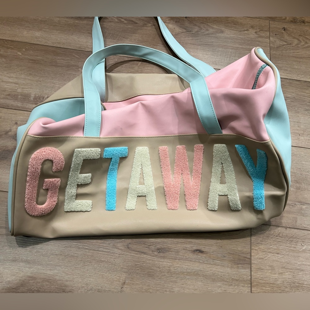 Jadelynn Brooke Getaway Weekender Duffle Large Tote Bag Colorful Pastel